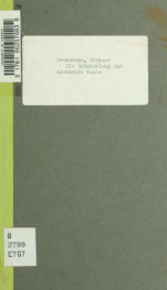 Die Entwicklung der Aesthetik Kants; mit besonderer Rücksicht auf einige bisher unbeachtete Quellen. Dargestellt von Richard Grundmann_cover