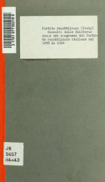 Raccolta delle deliberazioni dei congressi del Partito repubblicano italiano dal 1895 al 1902_cover