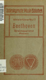 Beethoven's Streichquartette. Erläutert von Hugo Riemann_cover