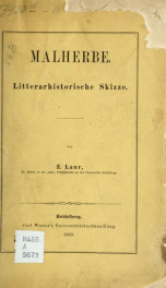 Malherbe. Litterarhistorische Skizze_cover