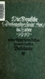 Die deutsche Nationalversammlung im Jahre 1919 [und 1920] in ihrer Arbeit für den Aufbau des neuen deutschen Volksstaates 5_cover