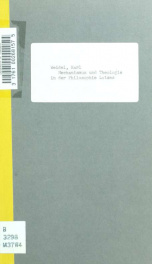Mechanismus und Theologie in der Philosophie Lotzes_cover