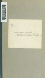 Letter to Governor Lincoln in relation to Harvard University_cover