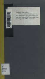 Philosophiae Kantianae quae sit connexio et propinquitas cum philosophia Francogalliae et Angliae 18 saeculi, scripsit Henricus Bachus_cover