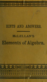 Hints and Answers to the Exercises in Elements of Algebra_cover