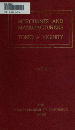 Merchants and manufacturers of Tokio & vicinity. 1922_cover