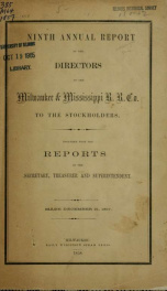 Report of the directors to the stockholders; together with the reports of the treasurer, secretary and superintendent 9 (1858)_cover