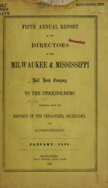 Report of the directors to the stockholders; together with the reports of the treasurer, secretary and superintendent 5 (1854)_cover