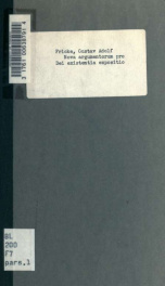 Nova argumentorum pro Dei existentia expositio ... Publice defendet Gustavus Adolphus Fricke_cover