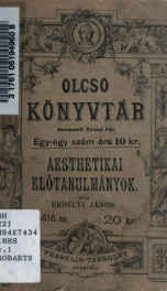 Æsthetikai eltanulmányok_cover