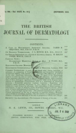 The British journal of dermatology 24, no.10_cover