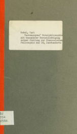 Vauvenargues' Moralphilosophie mit besonderer Berücksichtigung seiner Stellung zur französischen Philosophie des 18. Jahrhunderts_cover