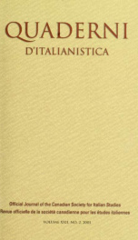 Quaderni d'italianistica : revue officielle de la Société canadienne pour les études italiennes = official journal of the Canadian Society for Italian Studies, 2001 22, No.2_cover