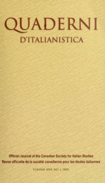 Quaderni d'italianistica : revue officielle de la Société canadienne pour les études italiennes = official journal of the Canadian Society for Italian Studies, 2001 22, No.1_cover