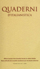 Quaderni d'italianistica : revue officielle de la Société canadienne pour les études italiennes = official journal of the Canadian Society for Italian Studies, 2000 21, No.2_cover