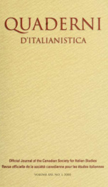 Quaderni d'italianistica : revue officielle de la Société canadienne pour les études italiennes = official journal of the Canadian Society for Italian Studies, 2000 21, No.1_cover