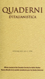 Quaderni d'italianistica : revue officielle de la Société canadienne pour les études italiennes = official journal of the Canadian Society for Italian Studies, 1998 19, No.2_cover