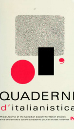 Quaderni d'italianistica : revue officielle de la Société canadienne pour les études italiennes = official journal of the Canadian Society for Italian Studies, 1998 19, No.1_cover