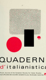 Quaderni d'italianistica : revue officielle de la Société canadienne pour les études italiennes = official journal of the Canadian Society for Italian Studies, 1992 13, No.1_cover