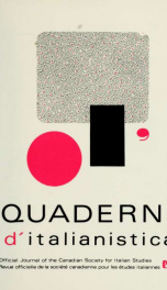 Quaderni d'italianistica : revue officielle de la Société canadienne pour les études italiennes = official journal of the Canadian Society for Italian Studies, 1993 14, No.1_cover