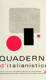 Quaderni d'italianistica : revue officielle de la Société canadienne pour les études italiennes = official journal of the Canadian Society for Italian Studies, 1992 13, No.2_cover