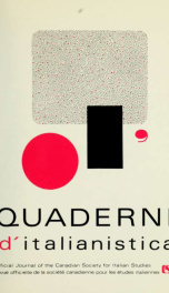 Quaderni d'italianistica : revue officielle de la Société canadienne pour les études italiennes = official journal of the Canadian Society for Italian Studies, 1991 12, No.1_cover