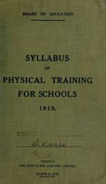 Syllabus of physical training for schools, 1919_cover