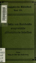 Wilhelm von Humboldts ausgewählte philosophische Schriften_cover