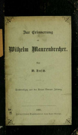 Zur Erinnerung an Wilhelm Maurenbrecher_cover