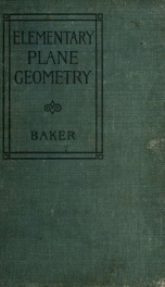 Elementary plane geometry : inductive and deductive / by Alfred Baker_cover