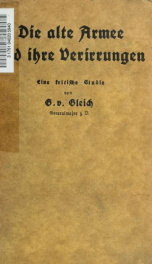 Die alte Armee und ihre Verirrungen, eine kritische Studie_cover