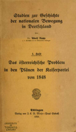 Das österreichische Problem in den Plänen der Kaiserpartei von 1848_cover