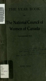 Year book - National Council of Women of Canada 1918-1919_cover