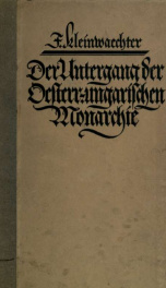 Der Untergang der Oesterreichischungarischen Monarchie_cover