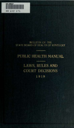 Public health manual : laws, rules and court decisions_cover