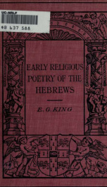 Early religious poetry of the Hebrews_cover