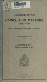 Handbook of the 4.7-inch gun matériel, model of 1906 : with instructions for its care, November 19, 1910_cover