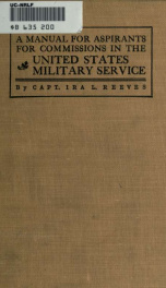 A manual for aspirants for commissions in the United States military service_cover
