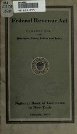 Federal revenue act of 1918;_cover