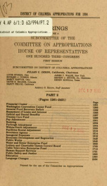 District of Columbia appropriations for 1994 : hearings before a subcommittee of the Committee on Appropriations, House of Representatives, One Hundred Third Congress, first session Pt. 2_cover