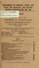 Departments of Commerce, Justice, and State, the judiciary, and related agencies appropriations for 1995 : hearings before a subcommittee of the Committee on Appropriations, House of Representatives, One Hundred Third Congress, second session PT. 3_cover