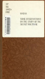 Some observations on the study of the Secret doctrine_cover