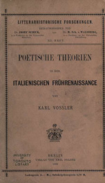 Poetische Theorien in der italienischen Frührenaissance_cover