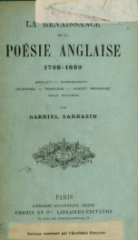 La renaissance de la poésie anglaise 1789-1889_cover