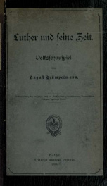 Luther und seine Zeit, Volksschauspiel_cover