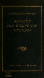 Beiträge zur Würdigung Schillers, Briefe über die ästhetische Erziehung des Menschen;_cover