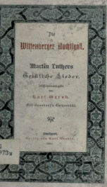 Die Wittemberger Nachtigall, Geistliche Lieder_cover