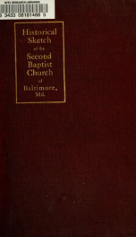 Historical sketch of the Second Baptist church of Baltimore, Maryland_cover