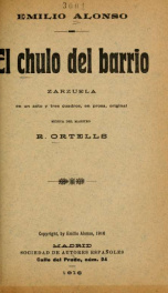 El chulo del barrio : zarzuela en un acto y tres cuadros_cover