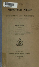 Prepositional phrases of asseveration and adjuration in Old and Middle French_cover